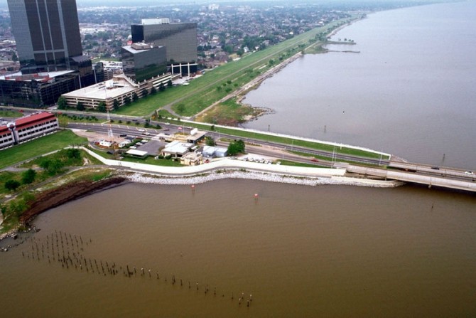 Most Lake Pontchartrain Causeway (od strony południowej, Metairie)